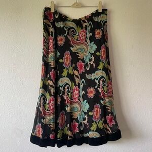 Vintage 90s Funky‎ Whimsy Art Teacher Silk Skirt